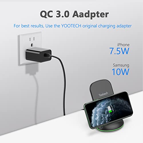 Yootech Wireless Charger, 10W Max Wireless Charging Stand with Quick Adapter,Compatible with iPhone 14/14 Plus/14 Pro/14 Pro Max/13/13 Mini/13 Pro Max/SE 2022/12/11/X/8, Galaxy S22/S21/S20/S10