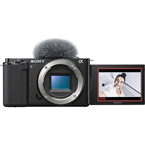 Sony ZV-E10 Mirrorless Alpha APS-C Interchangeable Lens Vlog Camera Body ILCZV-E10/B Black Bundle with Deco Gear Photography Case + Photo Video Software + Compact Tripod & Accessories Kit