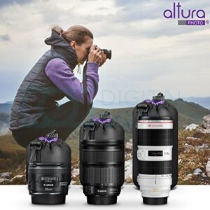 Altura Photo (3 Pack) Thick Protective Neoprene Pouch Set for DSLR Camera Lens (Canon, Nikon, Pentax, Sony, Tamron, Sigma, Olympus, Panasonic, Fuji) - Includes: Small, Medium and Large Pouches