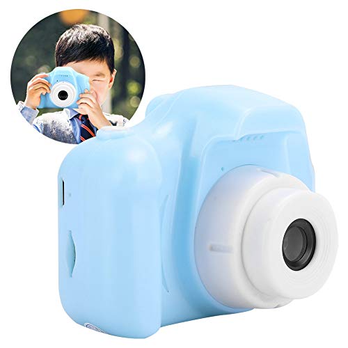 PUSOKEI Mini Children Digital Camera with Eye Protection 2.0 in IPS Screen,Portable Video Camera with Silicone Case, Toy Camera with Color Screen, Ideal Choice as a Birthday Gift. (Blue)