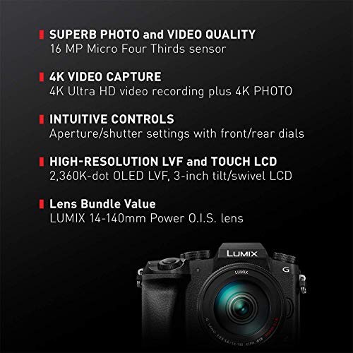 Panasonic LUMIX G7 Mirrorless Camera with 14-140mm Lens (Renewed)