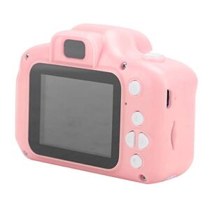 pusokei mini children digital camera with eye protection 2.0 in ips screen,portable video camera with silicone case, toy camera with color screen, ideal choice as a birthday gift. (pink)