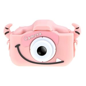 slsfjlkj kids camera with silicone case, video camera for children with fun games, kids digital camera with special effects, rechargeable battery, ideal for boys and girls (pink cow 8g)