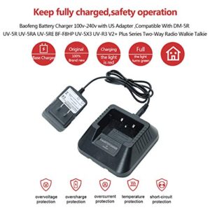 Baofeng Battery Charger 100v-240v with US Adapter +1USB Charger Cable for DM-5R UV-5R UV-5RA UV-5RE BF-F8HP UV-5X3 UV-R3 V2+ Plus Series Two-Way Radio Walkie Talkie