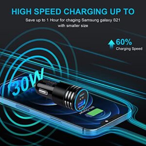 Super Fast Charger for Samsung Galaxy S23 S22 S21 Ultra S20 FE 5G Z Fold 4 Z Flip 4 Note 20 A14 A04s A03s A13 5G A53 A12 A52, 20W USB C Wall Charger, 30W Car Charger, 2-Pack 6ft USB C to USB C Cable