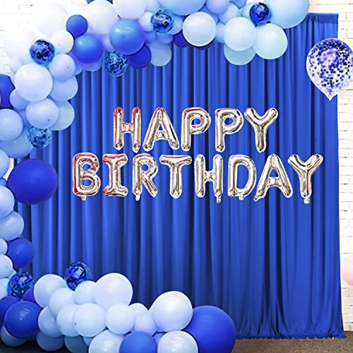 10x10 Royal Blue Backdrop Curtain for Parties Wrinkle Free Blue Photo Curtains Backdrop Drapes Fabric Decoration for Wedding Birthday Party Baby Shower 5ft x 10ft,2 Panels