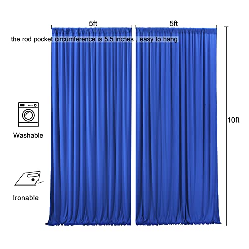 10x10 Royal Blue Backdrop Curtain for Parties Wrinkle Free Blue Photo Curtains Backdrop Drapes Fabric Decoration for Wedding Birthday Party Baby Shower 5ft x 10ft,2 Panels
