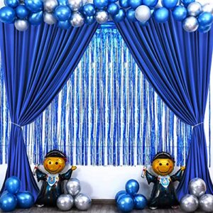 10x10 Royal Blue Backdrop Curtain for Parties Wrinkle Free Blue Photo Curtains Backdrop Drapes Fabric Decoration for Wedding Birthday Party Baby Shower 5ft x 10ft,2 Panels