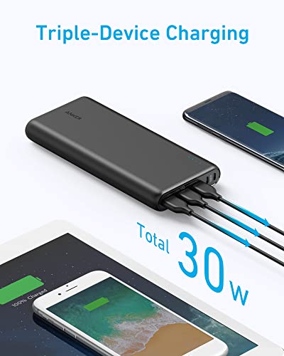 Anker 337 Power Bank (PowerCore 26K) Portable Charger, 26800mAh External Battery with Dual Input Port and Double-Speed Recharging, 3 USB Ports for iPhone, iPad, Samsung, Android and Other Devices