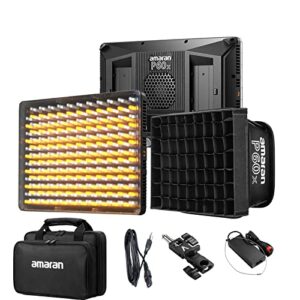 aputure amaran p60x led video light bi-color 60w video panel light support sidus link app, oled screen, dual power supply methods