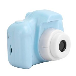 pusokei cartoon intelligence kid mini photography camera, simple operation digital video camera with lanyard, for children of all ages(blue)