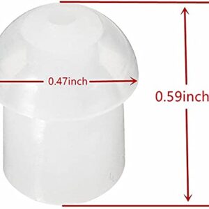 50 Pack Replacement Mushroom EarTips Earbud with Soft White Silicone Rubber for Acoustic Tube Earpiece & Coil Tube Headset Suit for Motorola Kenwood Baofeng Icom Yaesu HYT Midland Cobra Radio by Caroo