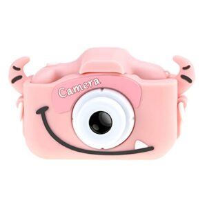 SLSFJLKJ Kids Camera with Silicone Case, Video Camera for Children with Fun Games, Kids Digital Camera with Special Effects, Rechargeable Battery, Ideal for Boys and Girls (Pink Cow Bare Metal)