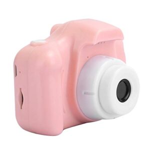 pusokei cartoon intelligence kid mini photography camera, simple operation digital video camera with lanyard, for children of all ages(pink)