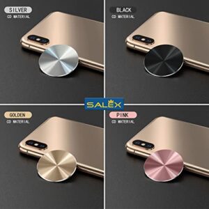 SALEX Cute Replacement Metal Plates Set 4 Pack for Magnetic Phone Holder. Kit of 4 Mix Round Discs Without Holes for Car Mount, Phone Case Back. Strong Circular 3M Adhesive Cell Phone Magnet Stickers.