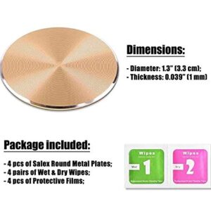 SALEX Cute Replacement Metal Plates Set 4 Pack for Magnetic Phone Holder. Kit of 4 Mix Round Discs Without Holes for Car Mount, Phone Case Back. Strong Circular 3M Adhesive Cell Phone Magnet Stickers.