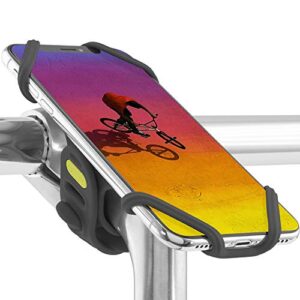 bone】 bike tie pro 2, universal bike phone mount for stem mount, bicycle motorcycle stem handlebar cell phone holder for iphone 12 11 pro max xs xr 8 7 6 plus (black)