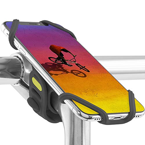 Bone】 Bike Tie Pro 2, Universal Bike Phone Mount for Stem Mount, Bicycle Motorcycle Stem Handlebar Cell Phone Holder for iPhone 12 11 Pro Max XS XR 8 7 6 Plus (Black)