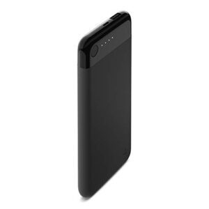 belkin boost charge power bank 5k with lightning connector (lightning power bank, mfi-certified portable charger for iphone/ipad/airpods), black (f7u045btblk)