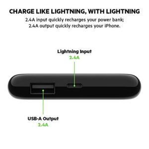 Belkin Boost Charge Power Bank 5K with Lightning Connector (Lightning Power Bank, MFi-Certified Portable Charger for iPhone/iPad/AirPods), Black (F7U045btBLK)