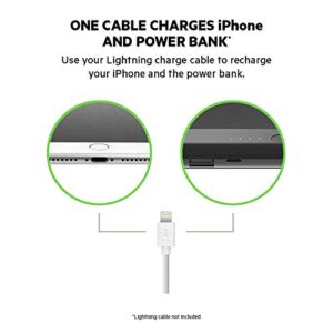 Belkin Boost Charge Power Bank 5K with Lightning Connector (Lightning Power Bank, MFi-Certified Portable Charger for iPhone/iPad/AirPods), Black (F7U045btBLK)