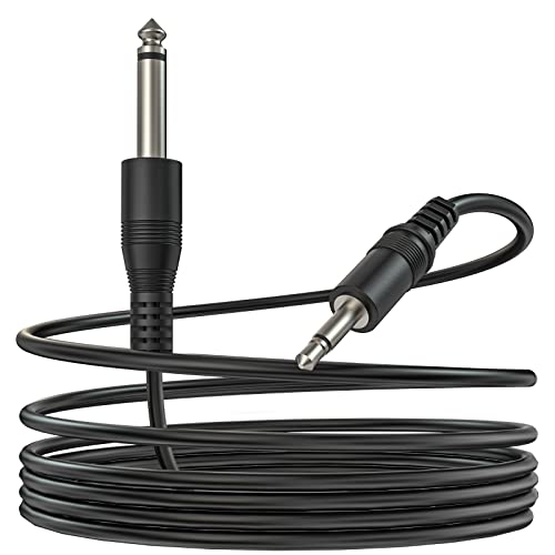 3.5mm Male to 6.35mm 1/4" Male Mono Audio Cable with Compatible for Headphones,Mobile Phone,iPod, Laptop,Guitar, Electronic Drum, Instrument, Amplifiers & More. 3M/10ft.