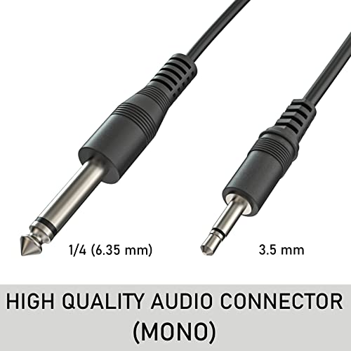 3.5mm Male to 6.35mm 1/4" Male Mono Audio Cable with Compatible for Headphones,Mobile Phone,iPod, Laptop,Guitar, Electronic Drum, Instrument, Amplifiers & More. 3M/10ft.