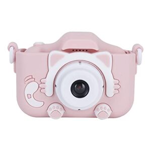 fasj shooting camera, 40mp kids camera intelligent focusfree for photography for birthday gift(pink cat)