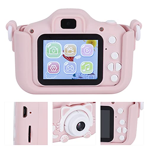 FASJ Shooting Camera, 40MP Kids Camera Intelligent Focusfree for Photography for Birthday Gift(Pink cat)