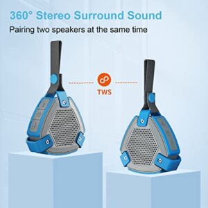 HEYSONG Shower Speaker, IP67 Waterproof Bluetooth Speaker Bluetooth 5.0 with Loud Sound Stereo Pairing, 15H Playtime，USB-C Charge, True Wireless Stereo for Home,Outdoors, Travel