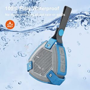 HEYSONG Shower Speaker, IP67 Waterproof Bluetooth Speaker Bluetooth 5.0 with Loud Sound Stereo Pairing, 15H Playtime，USB-C Charge, True Wireless Stereo for Home,Outdoors, Travel