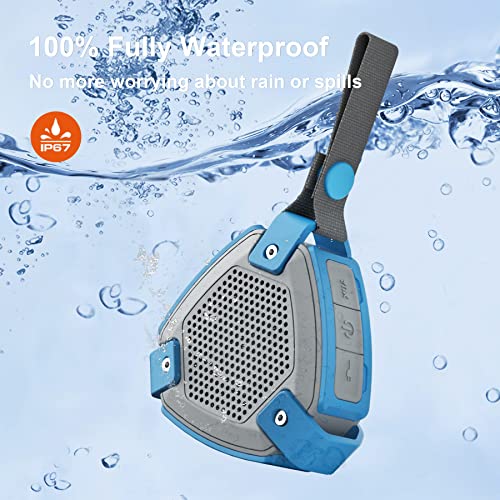 HEYSONG Shower Speaker, IP67 Waterproof Bluetooth Speaker Bluetooth 5.0 with Loud Sound Stereo Pairing, 15H Playtime，USB-C Charge, True Wireless Stereo for Home,Outdoors, Travel