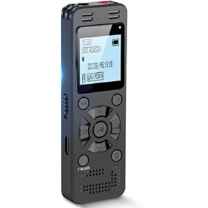 32gb digital voice recorder for lectures meetings – evida 2324 hours voice activated recording device audio recorder with playback,password