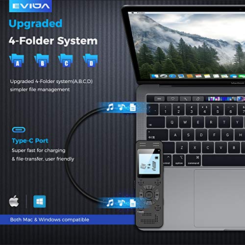 32GB Digital Voice Recorder for Lectures Meetings - EVIDA 2324 Hours Voice Activated Recording Device Audio Recorder with Playback,Password