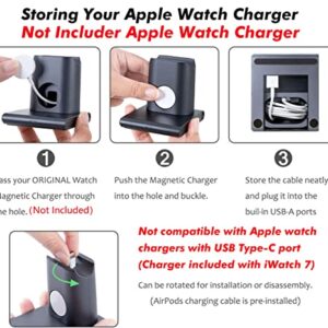 Hoidokly Wireless Charger 3 in 1 Charging Station Dock for Airpods Pro/3/2, AppIe Watch 8/7/6/5/4/3, Fast Wireless Charging Stand for iPhone 14 Pro Max/14/13/12/11/XR/XS/X/8/8 Plus(NO QC 3.0 Adapter)