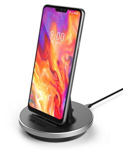 encased type c charger stand compatible with lg smartphones, usb-c quick charging desktop dock w/ 5ft power cable (v60,v50 thinq, velvet g7/g8/stylo 5/6, ac adapter sold separately)