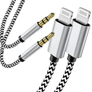 aux cord for iphone 3.3ft,[apple mfi certified] lightning to 3.5mm aux audio nylon braided cable compatible with iphone14/13/12/11/xs/xr/x 8 7 6/ipad/ipod to car/home stereo, speaker,headphone all ios