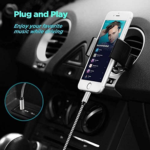 Aux Cord for iPhone 3.3Ft,[Apple MFi Certified] Lightning to 3.5mm Aux Audio Nylon Braided Cable Compatible with iPhone14/13/12/11/XS/XR/X 8 7 6/iPad/iPod to Car/Home Stereo, Speaker,Headphone All iOS