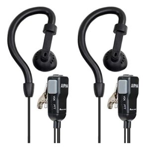 Midland – AVPH4 Ear Clip Headset for Midland GMRS Radios – Secure Fit – Built In Microphone and Push To Talk Button