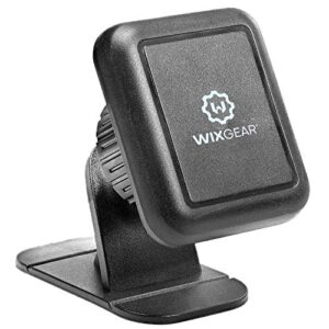 wixgear magnetic phone mount, universal stick on dashboard magnetic car mount holder, for cell phones with fast swift-snap technology