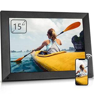 nexfoto 32gb large 15 inch digital picture frame, wi-fi digital photo frame, wall-mountable, instantly share photos videos via app or email, gift for grandparents