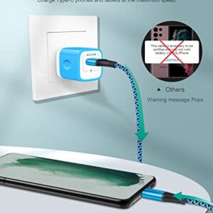 Android Charger, Type C USBC Charging for Samsung Tab A7 Lite S8 Plus, Galaxy S23 S22 Ultra S21+ S21 S20 Fe 5g S10 A32 A12 A42 A02s A03s A53 5g Note 10 Plus, USB Wall Charger Block + 6 Ft USB-C Cable