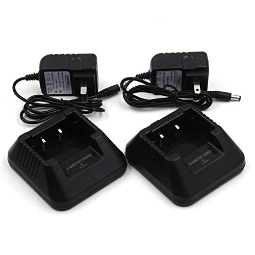 (2-Pack) Li-ion Battery Desktop Charger for Baofeng UV-5R UV-5RA UV-5RB UV-5RC UV-5RD UV-5RE UV-5RePlus TYT TH-F8 Two Way Radio