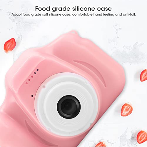 CUTULAMO Kids Selfie Camera, Kids Camera Toys DIY Photos Mini Camera with 2.0in Color Screen Cartoon Photo Frames for 3-12 Year Old Boys Girls for Birthday Gifts(Pink)