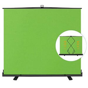 emart 77in x 92in collapsible chromakey panel green screen for photo backdrop video studio, live game, portable pull up, solid aluminium base wrinkle-resistant fabric, auto-locking air cushion frame