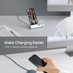 JSAUX Magnetic Wireless Charger Compatible with MagSafe Charger/iPhone 14/14 Pro/14 Plus/14 Pro Max/iPhone 13/13 Pro/13 Pro Max/13 Mini/iPhone 12, Magnetic Wireless Charging Pad, Mag Charger (Blue)