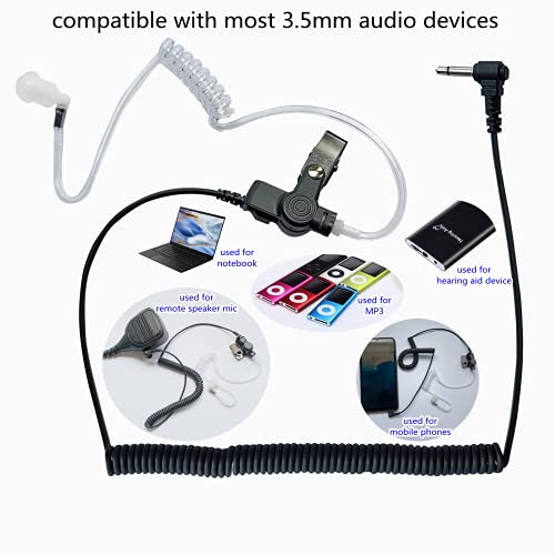 3.5MM Listen Only Earpiece for 2-Way Radio, Speaker, Microphone, Transceiver, PC Audio Equipment Including Medium Ear Molds (2 Pieces)