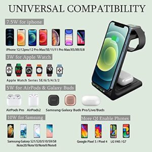 Wireless Charging Station, 3 in 1 Wireless Charger Stand Compatible for iPhone 14 Pro Max/14 Pro/14 Plus/13/12/11/XR/X/8, Fast Charging Dock for iWatch Series Ultra/8/7/SE/6/5/4/3/2 AirPods 3/2/Pro