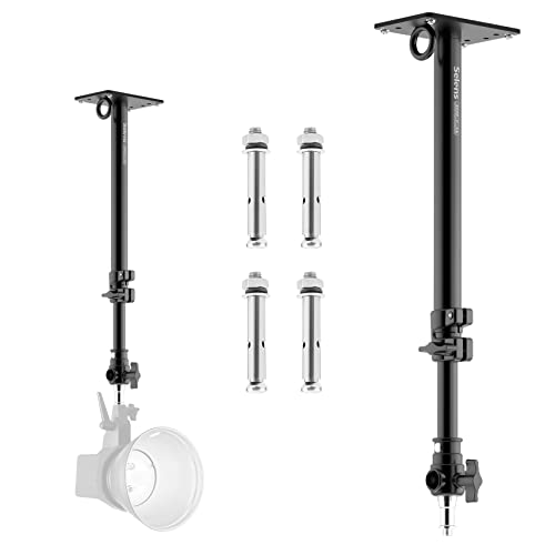 Selens Photography Studio Wall Mount, Camera Wall Ceiling Mount Boom Arm Up to 22" for Photo Video Monolights, Umbrellas, Reflectors, Overhead with 3/8" 1/4" Thread