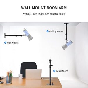 Selens Photography Studio Wall Mount, Camera Wall Ceiling Mount Boom Arm Up to 22" for Photo Video Monolights, Umbrellas, Reflectors, Overhead with 3/8" 1/4" Thread